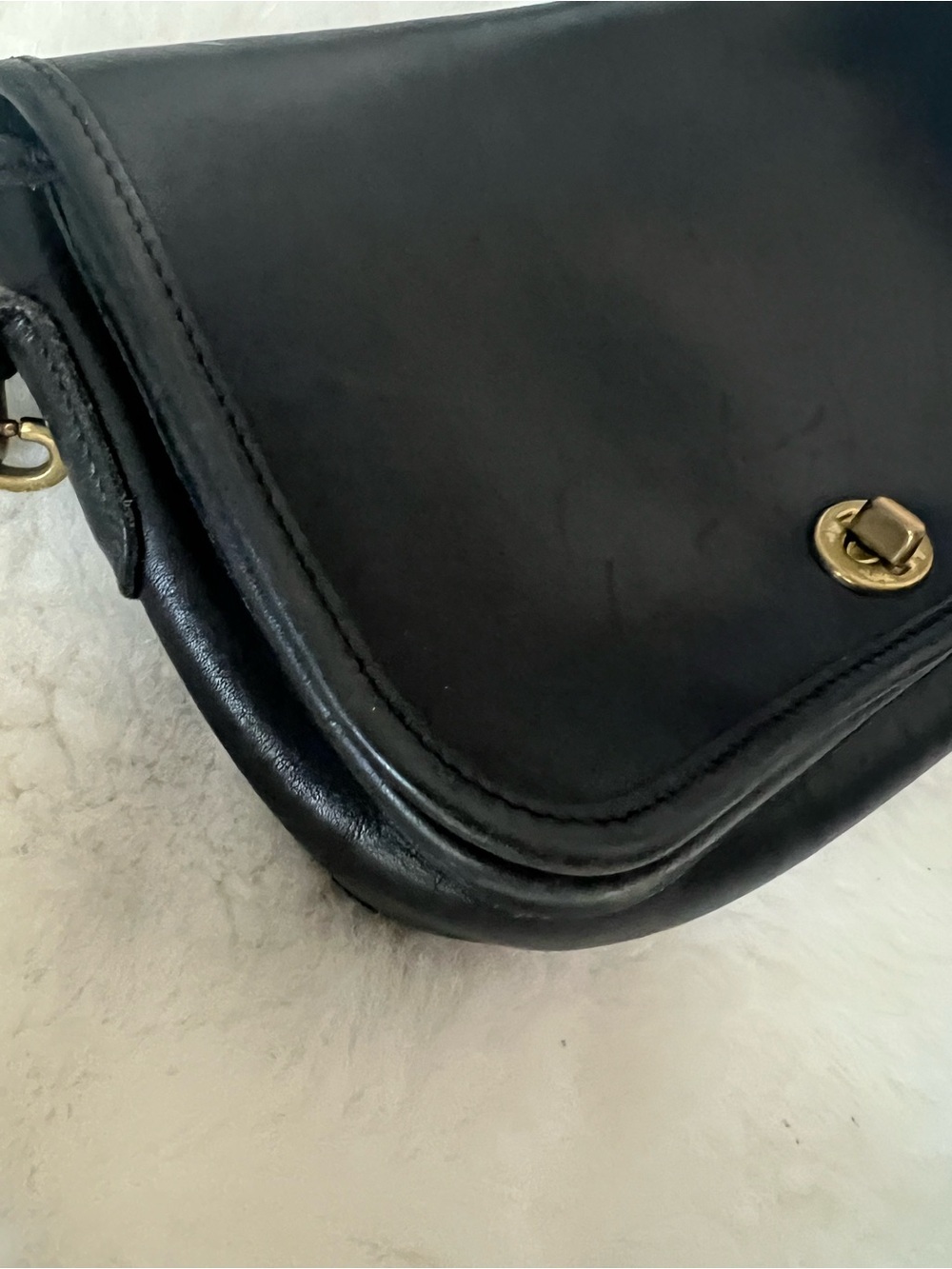 Coach Black Leather "Penny Pocket Purse" Crossbody Authentic vintage style 9755 - Picture 13 of 15